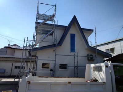 本日から、自社足場組み立て開始！会津若松　(*^-^*)