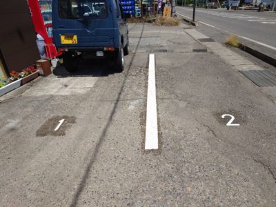 会津若松市　　店舗　区画線　　少しでも喜んで塗装します！(*^-^*)