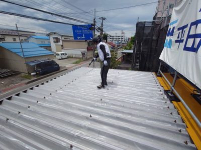 会津若松市内　中心部　　塗り替え工事進行中～🏠