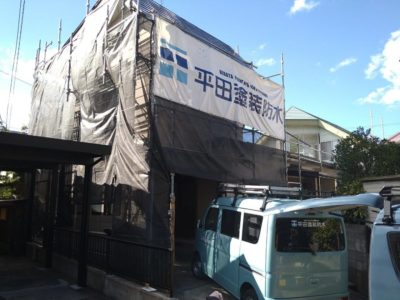 会津若松市内　塗り替え 工事進行中～🏠