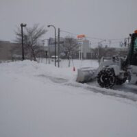 今年初のまとまった雪になり除雪出動しました　会津除雪