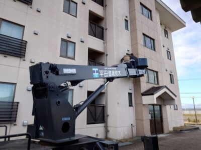 高所作業車オペレーター付きレンタル　　本日ガラス交換　　会津若松　(*^-^*)