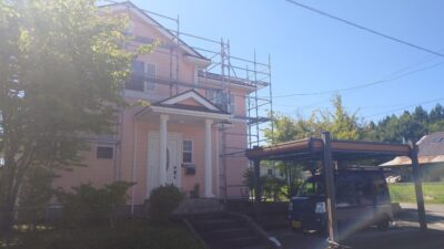 西会津町　塗り替え工事開始！