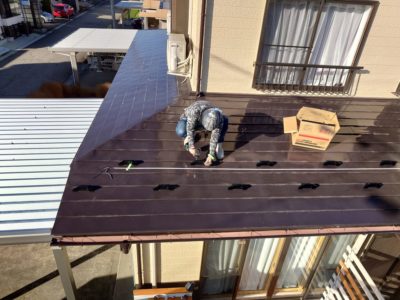 会津若松　雪止め取付け　　富士型雪止め　(*^-^*)